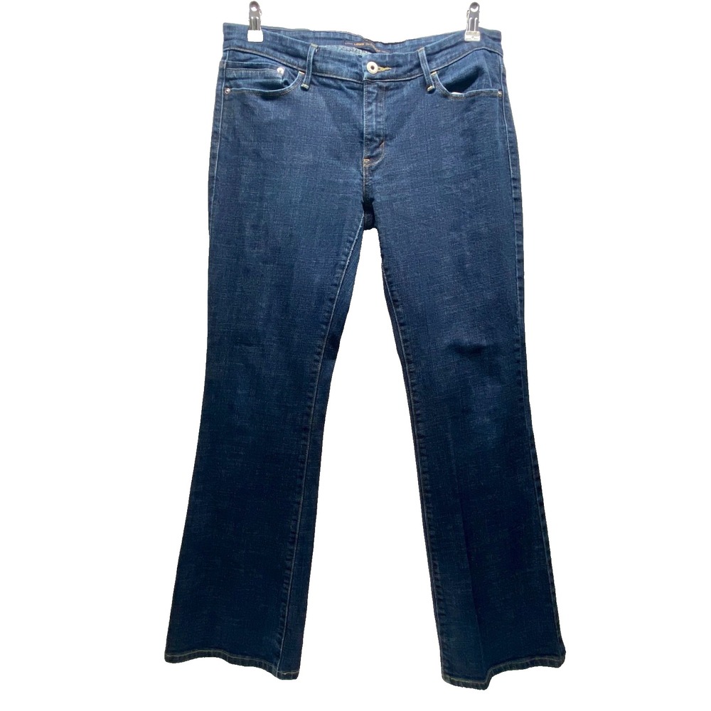 Levi's 547 Platinum Flare Jeans Women's 12 Dark Blue Denim Stretch Flap Pocket